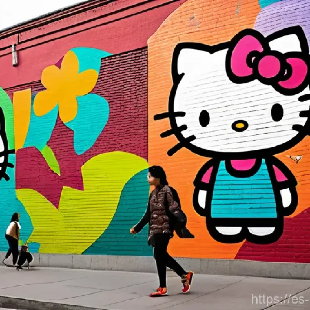 Hello Kitty와 스토리 없는 스토리텔링 - **Prompt 1: Universal Charm and Adaptability in an Urban Canvas**
    "Generate a vibrant, wide-angl...