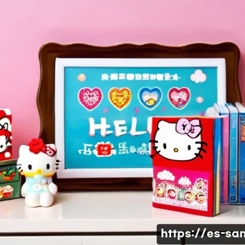 산리오 굿즈의 중고 시장 분석 - **Prompt:** A beautifully arranged display shelf filled with vintage Hello Kitty merchandise from th...
